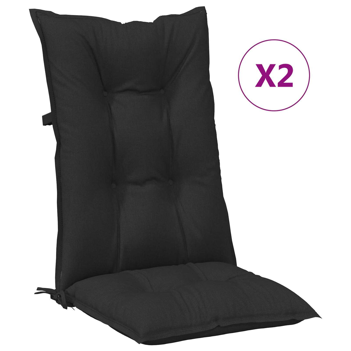 vidaXL Stoelkussens 2 st hoge rug 120x50x7 cm stof gemêleerd antraciet