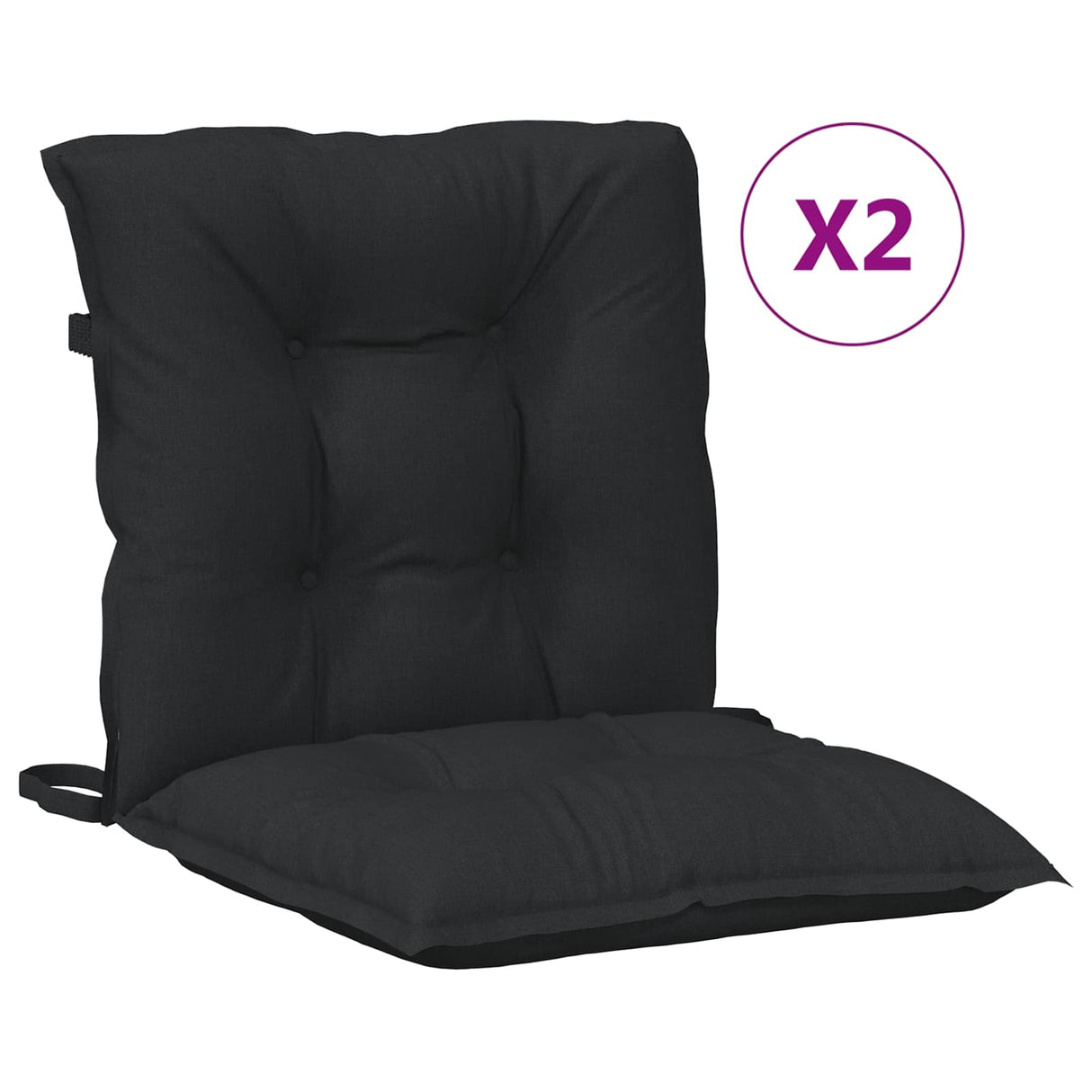vidaXL Stoelkussens 2 st lage rug 100x50x7 cm stof gemêleerd antraciet