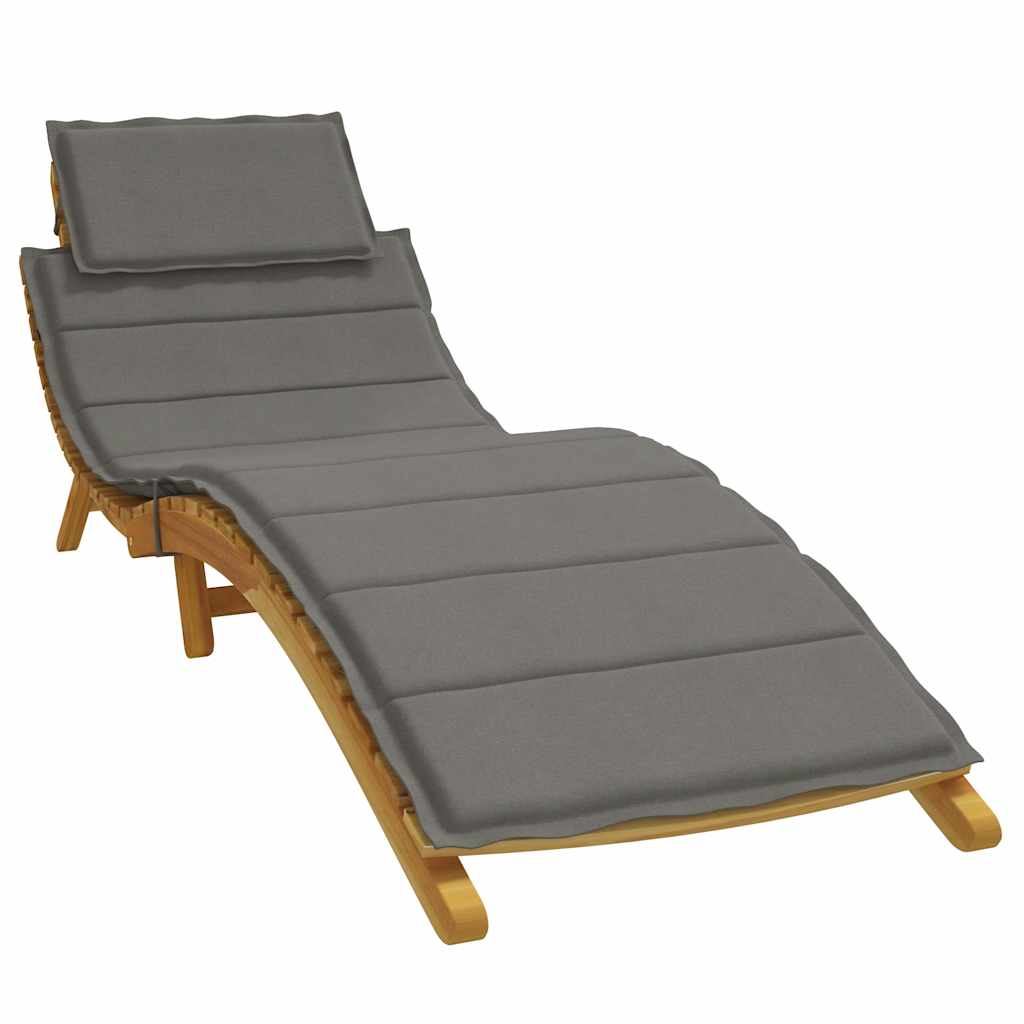 vidaXL Ligbedkussen 186x58x4 cm stof gemêleerd antracietkleurig