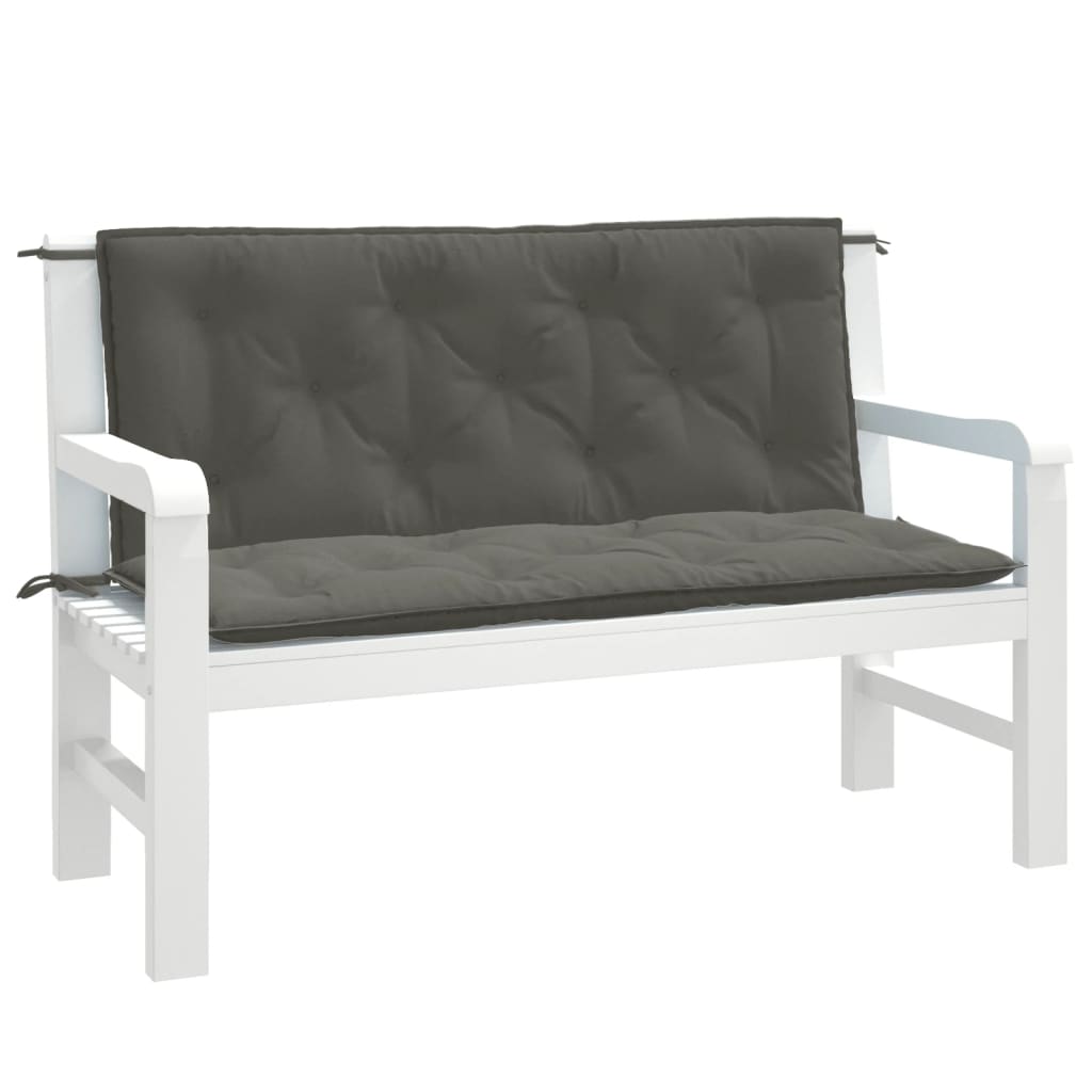 vidaXL Garden Bench Cushions 2 pcs 100x50x7 cm Fabric Speckled Anthracite