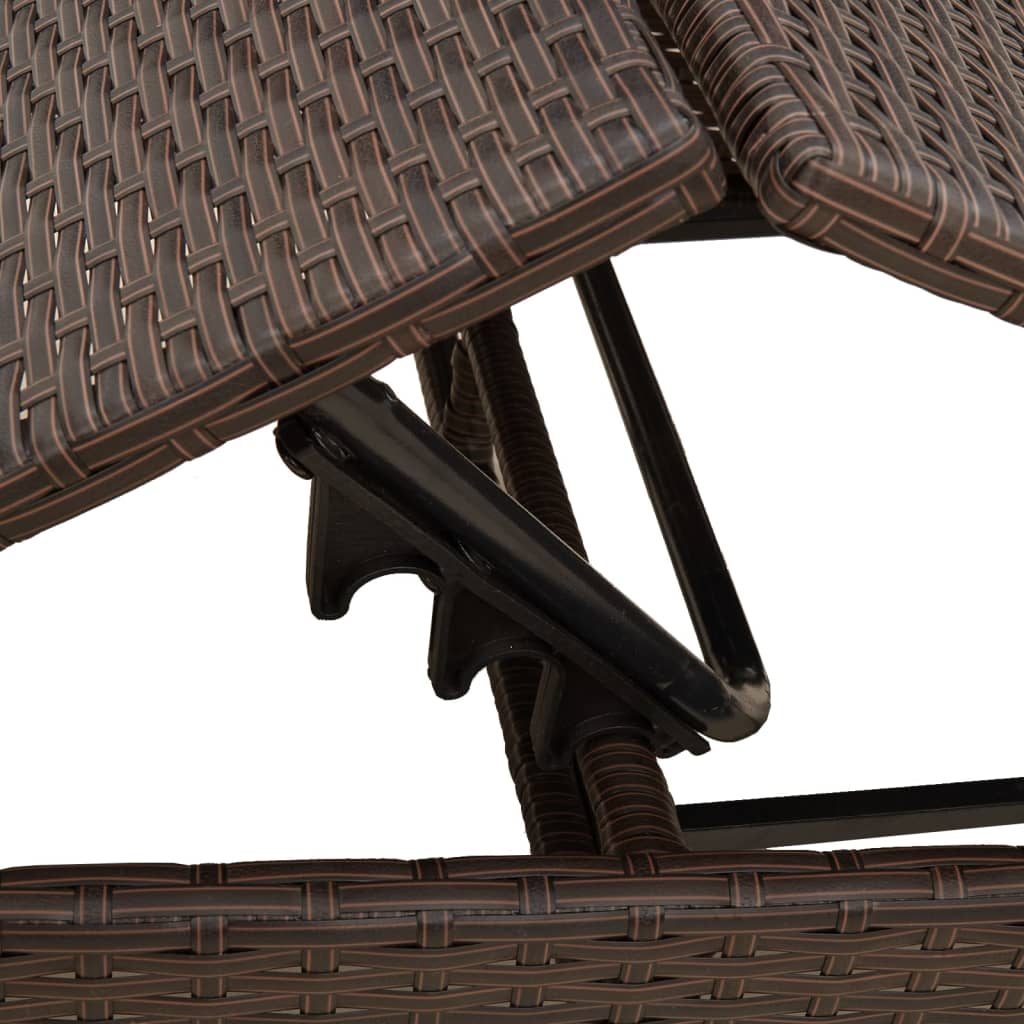 vidaXL Ligbed met kussen poly rattan zwart