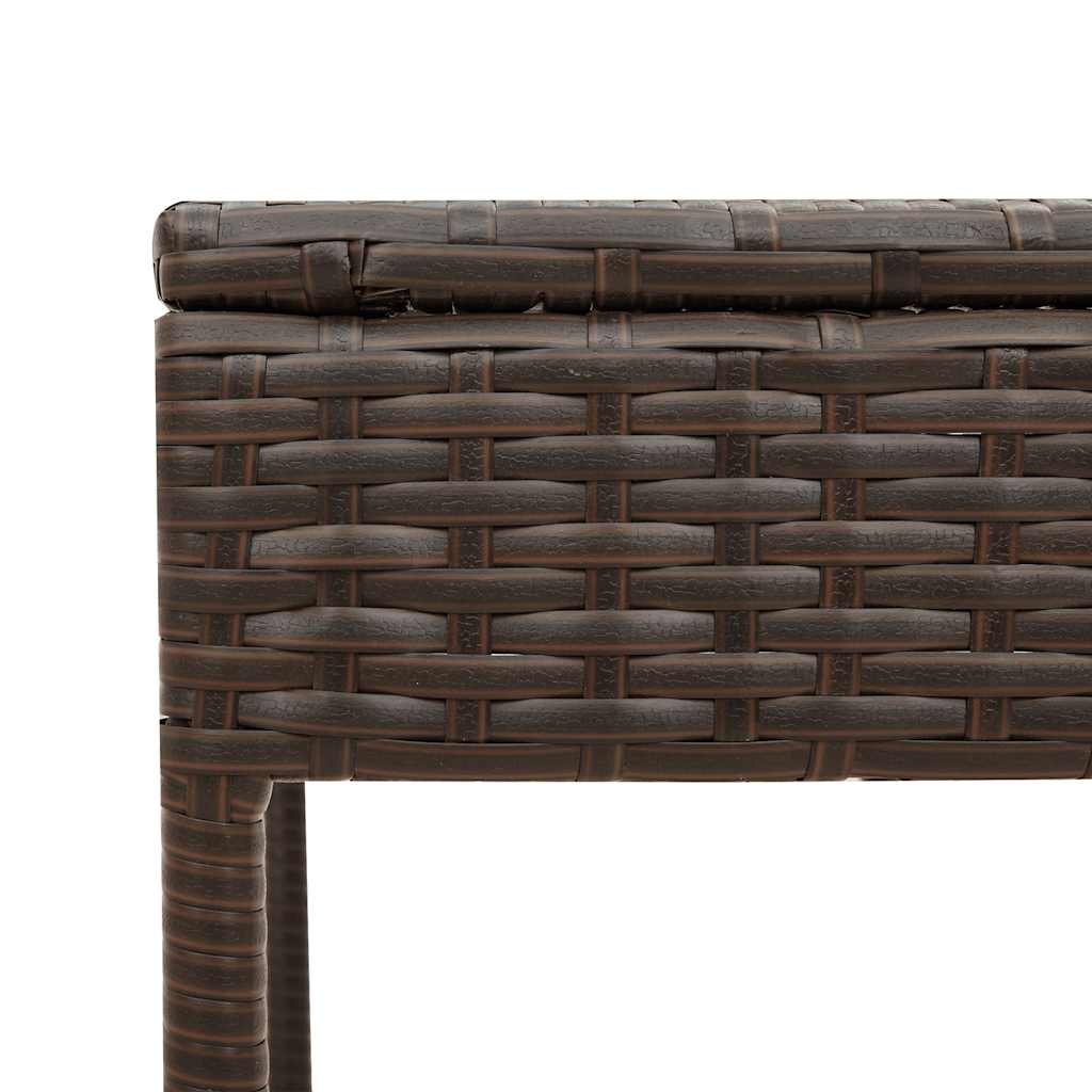 vidaXL Ligstoel met tafel en kussen, grijs polyrotan