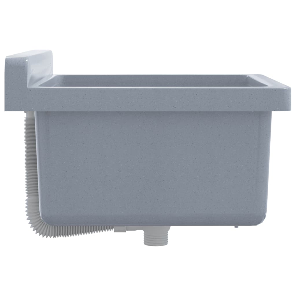 vidaXL Wasbak wandgemonteerd 40x40x24 cm hars wit