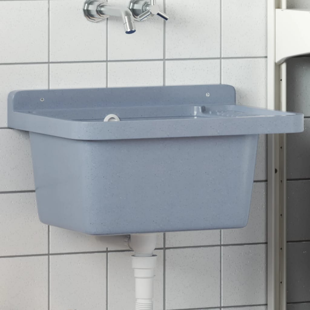 vidaXL Wasbak wandgemonteerd 40x40x24 cm hars wit