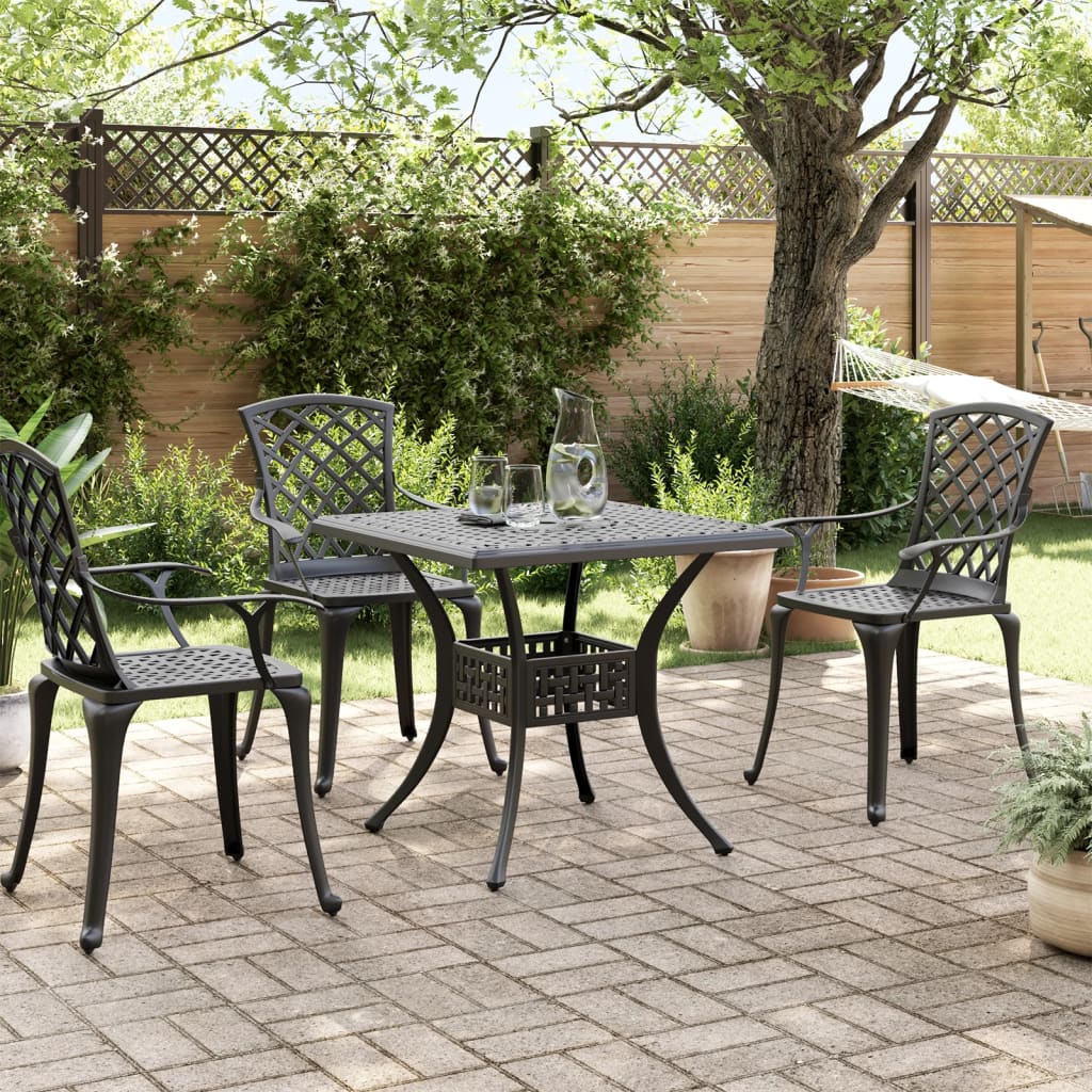 vidaXL Garden Table 80x80x75 cm Cast Aluminium Bronze-coloured