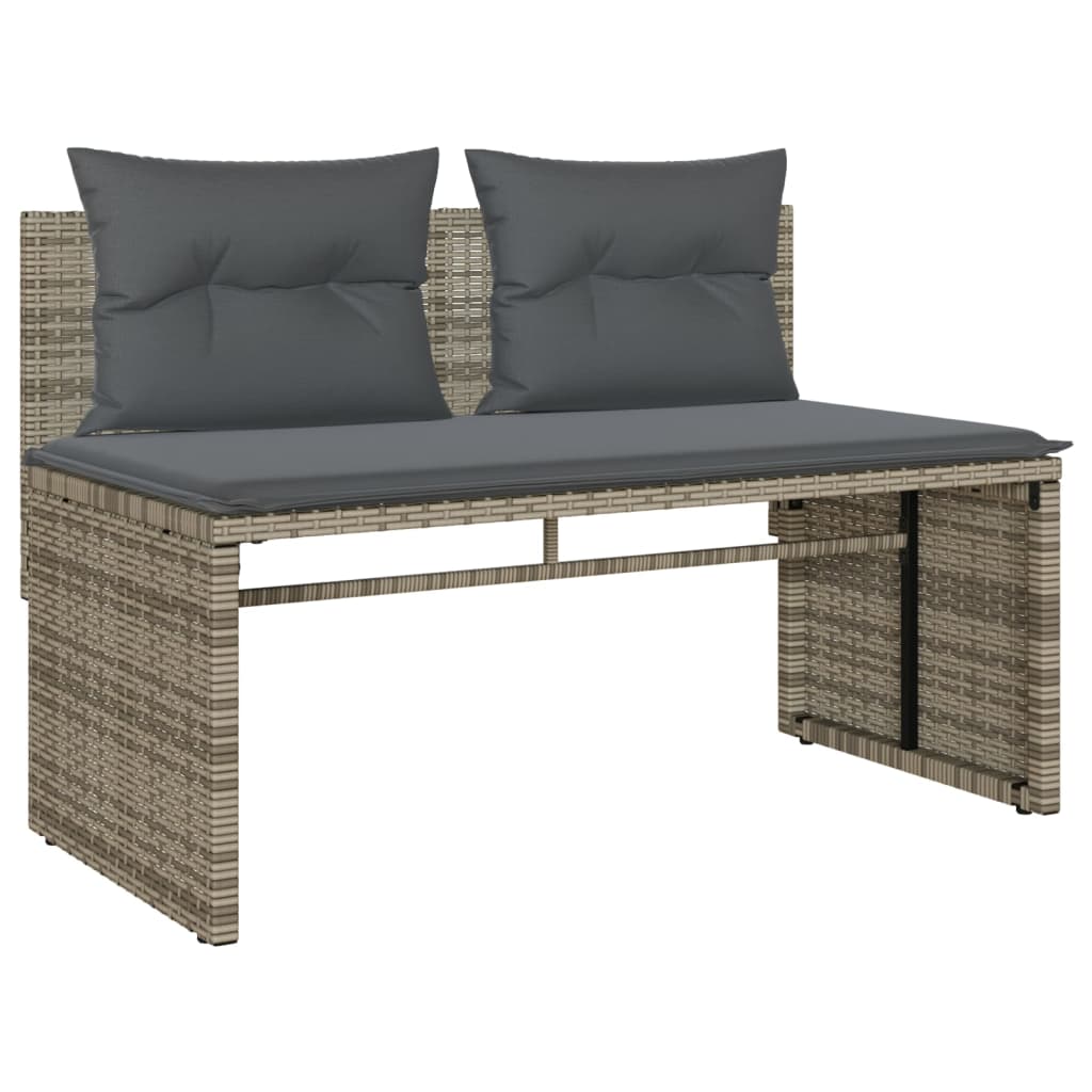 vidaXL 4-Piece Poly Rattan Lounge Set with Cushions Black