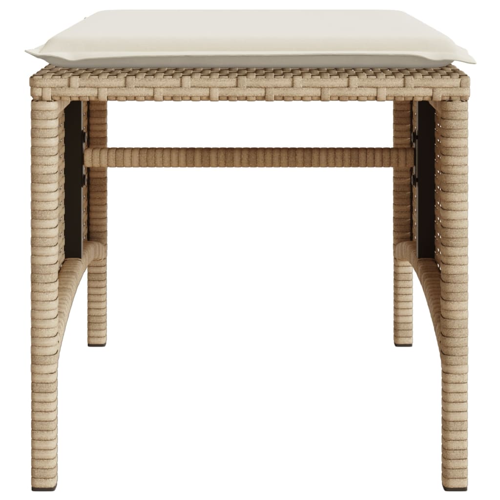 vidaXL Tuinbank 2-zits met tafel en kussens poly rattan zwart