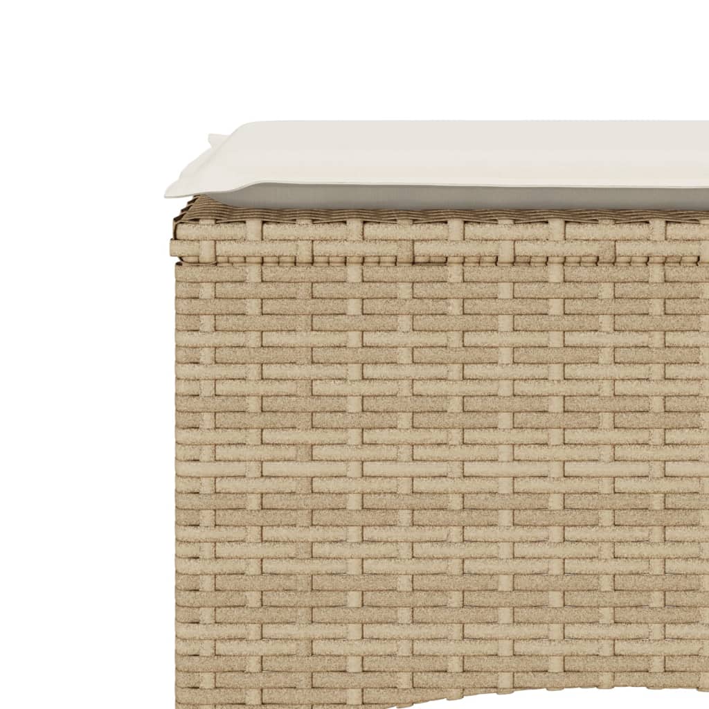 vidaXL Tuinbank 2-zits met tafel en kussens poly rattan zwart