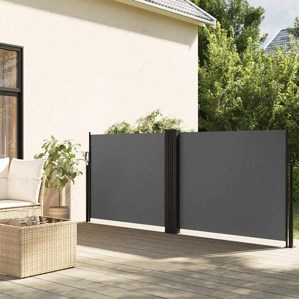 vidaXL Windscherm uittrekbaar 100x600 cm zwart