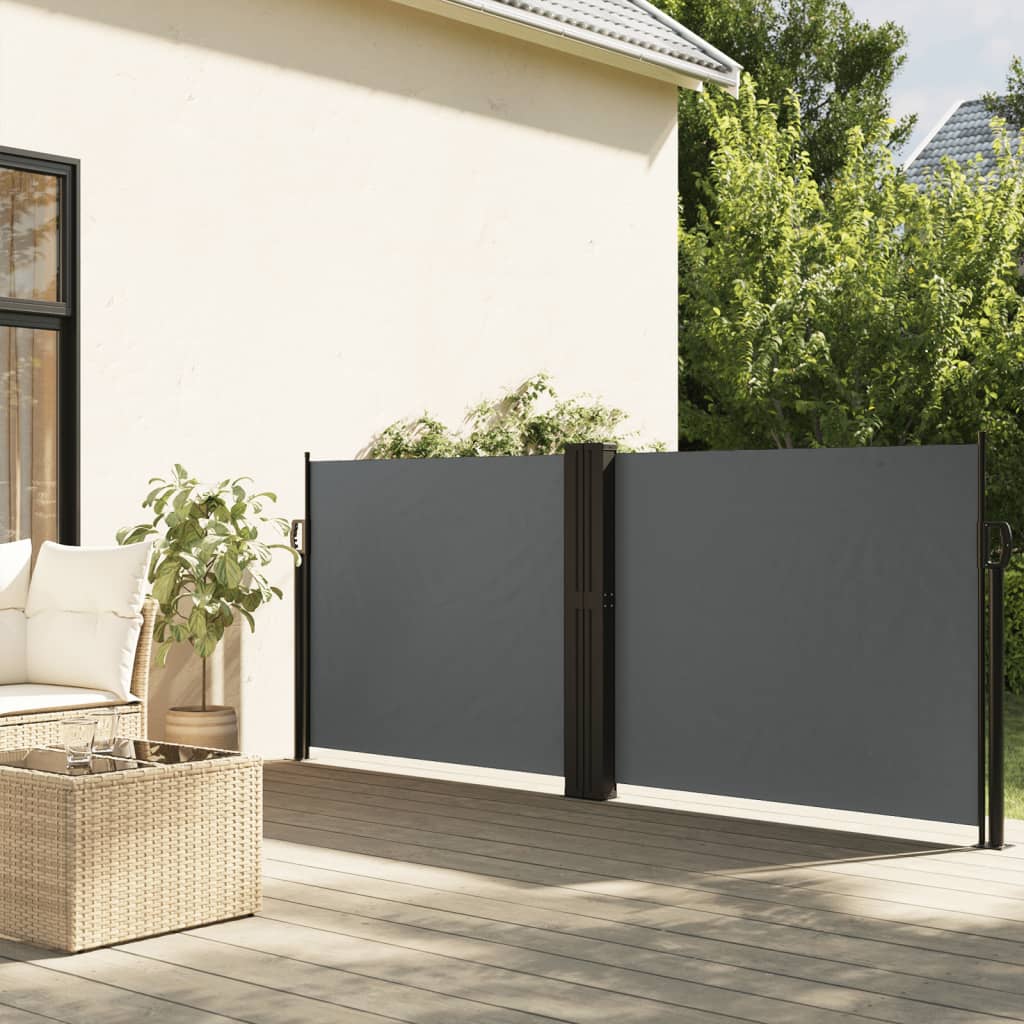 vidaXL Windscherm uittrekbaar 100x600 cm zwart