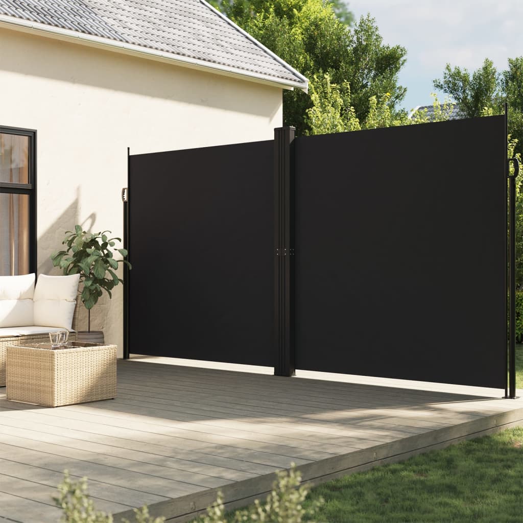 vidaXL Windscherm uittrekbaar 100x600 cm zwart