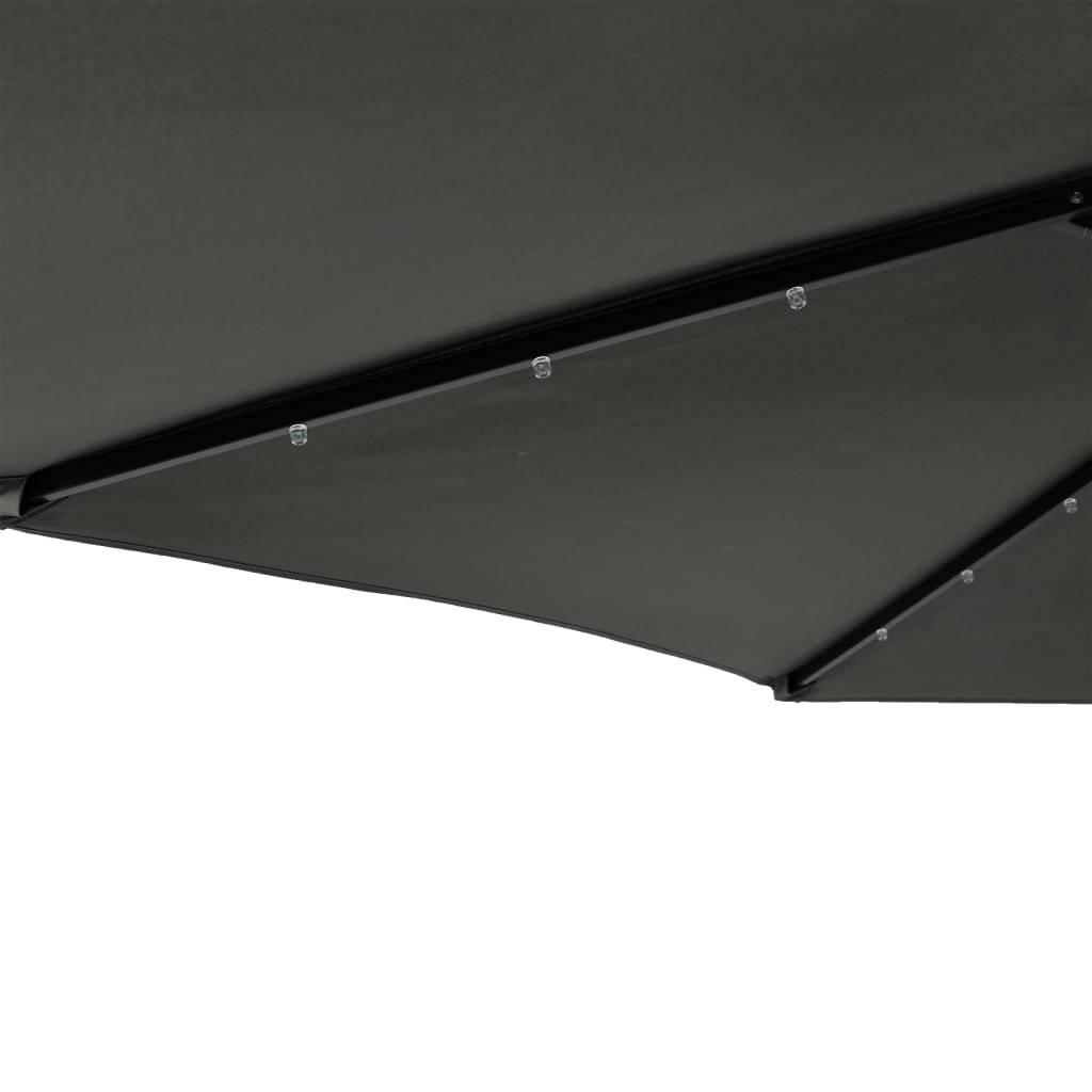 vidaXL Parasol met LED's en stalen paal 225x225x212 cm wit