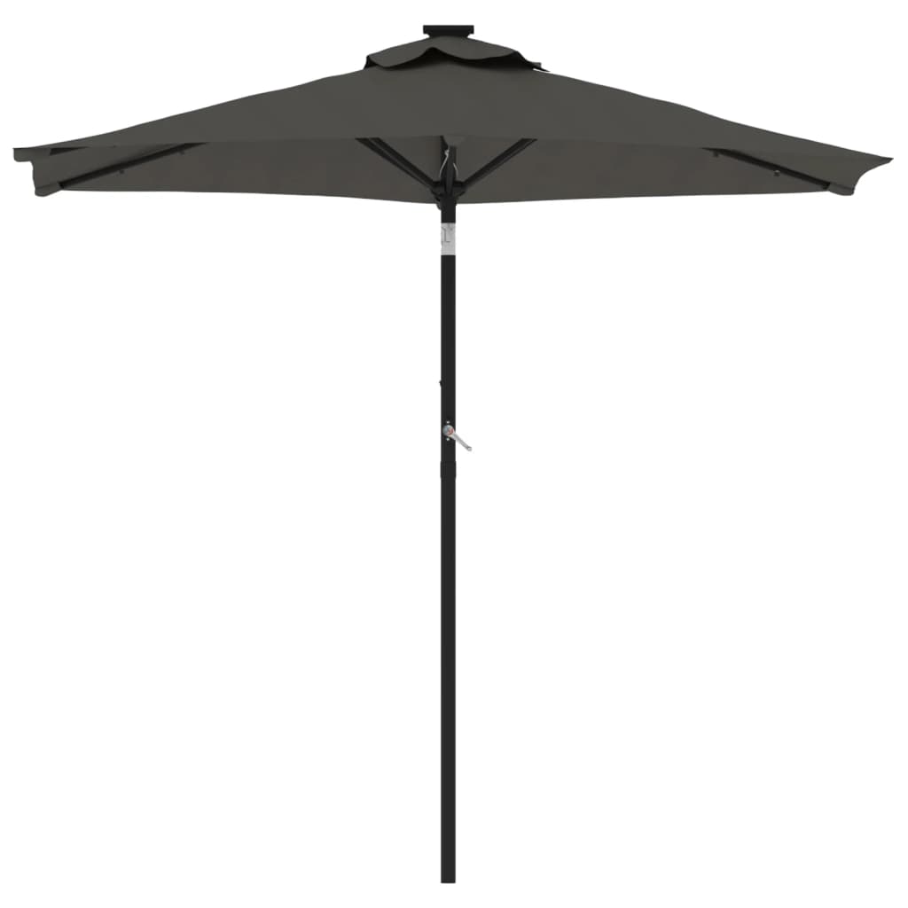 vidaXL Parasol met LED's en stalen paal 225x225x212 cm wit