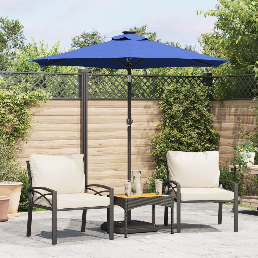 vidaXL Parasol met LED's en stalen paal 225x225x212 cm wit