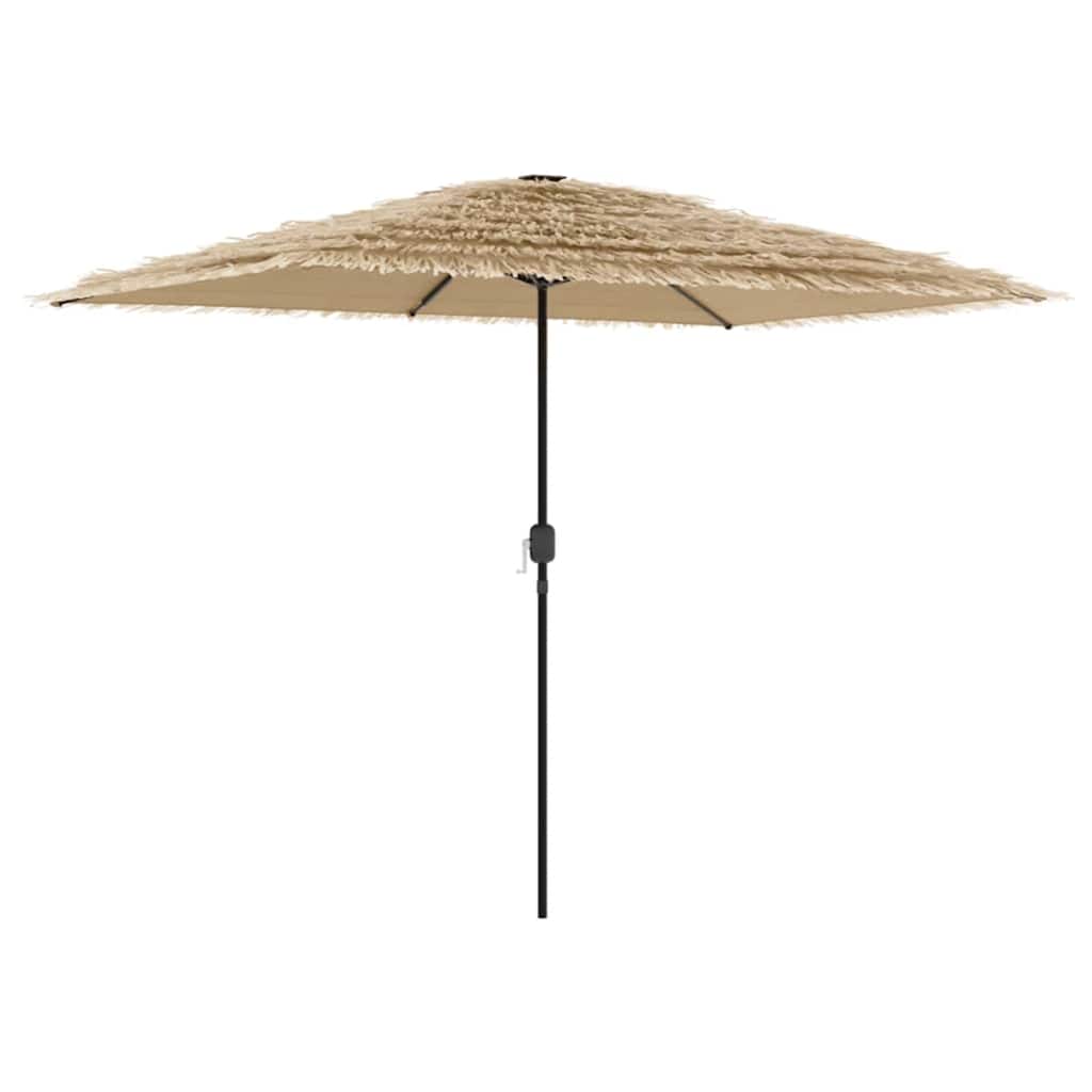 vidaXL Parasol met LED's en stalen paal 248x248x248 cm bruin