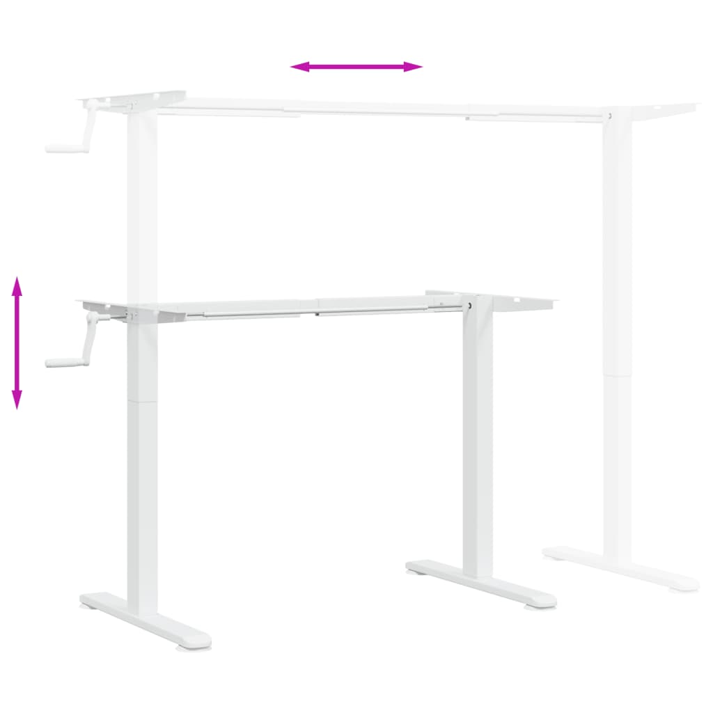 vidaXL Zit-sta bureauframe (94-135)x60x(70-114) cm staal wit