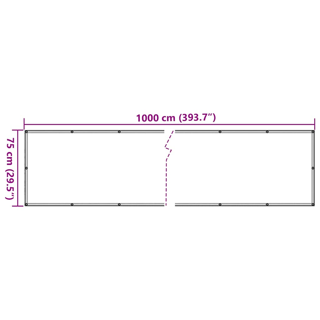 vidaXL Balkonscherm 300x75 cm PVC antracietkleurig