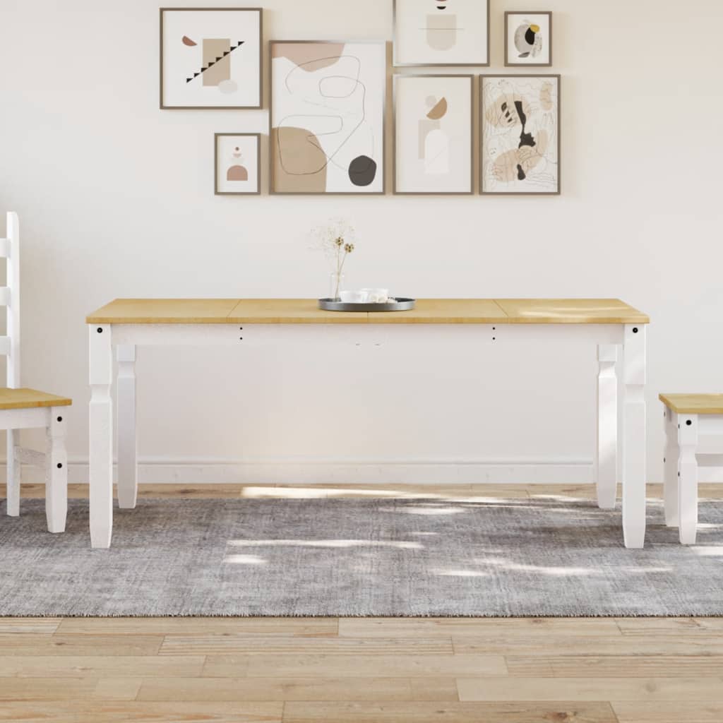 vidaXL Corona Dining Table 112x60x75 cm Solid Pine Wood