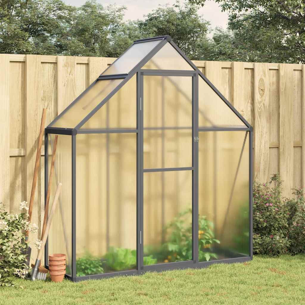 vidaXL Tuinkas met basisframe 169x58x195 cm aluminium zilverkleurig