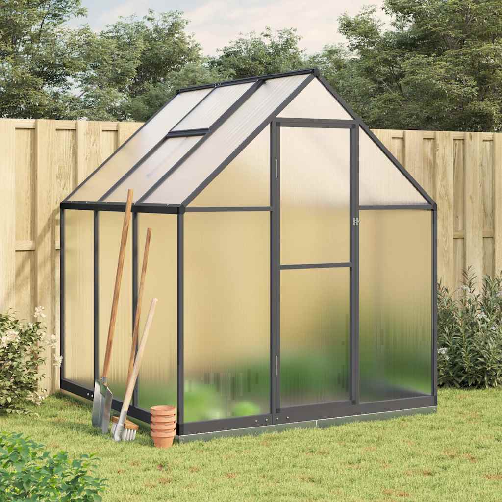 vidaXL Tuinkas met basisframe 169x58x195 cm aluminium zilverkleurig