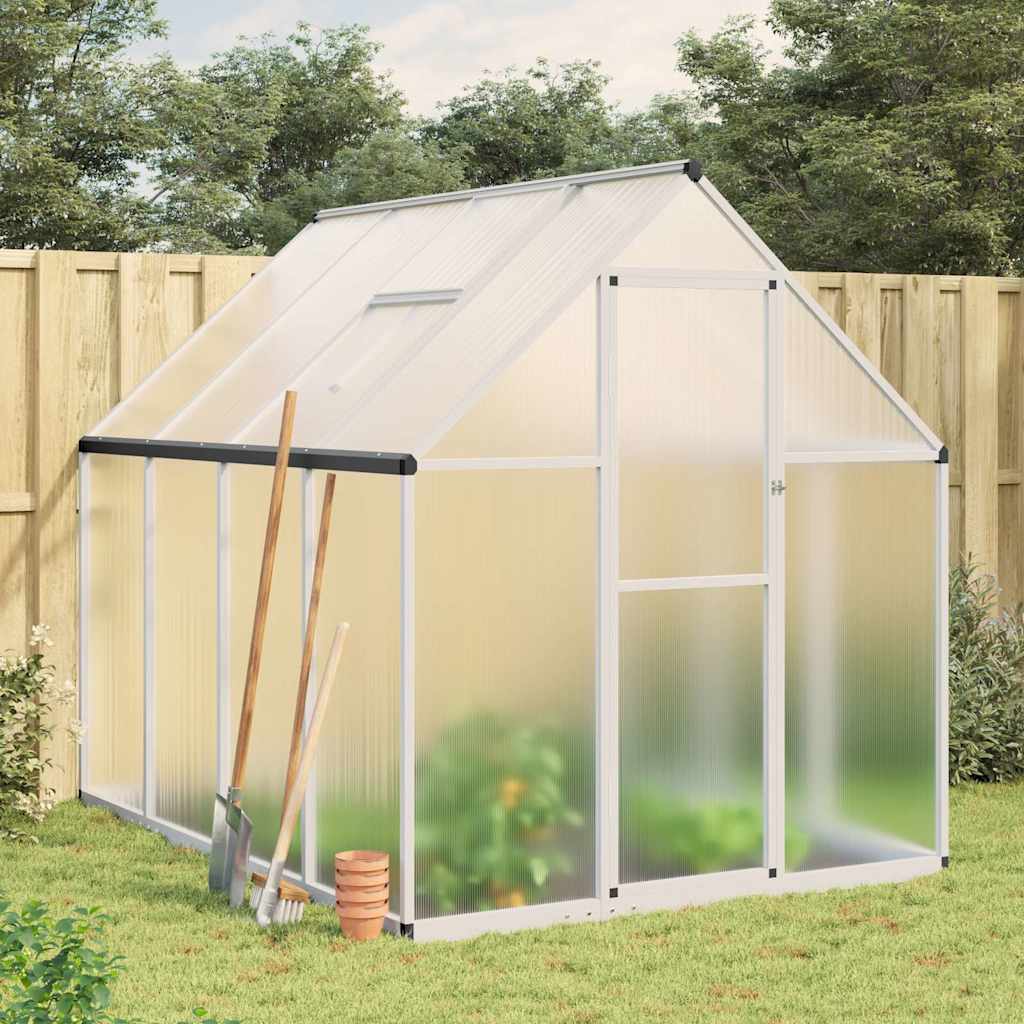 vidaXL Tuinkas met basisframe 169x58x195 cm aluminium zilverkleurig