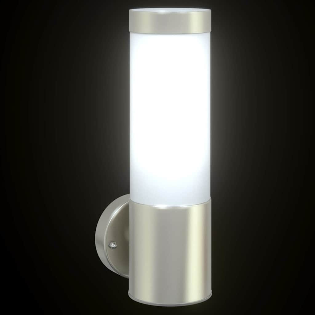 vidaXL Buitenwandlamp Zilver 12 x 8,5 x 27 cm RVS en plastic