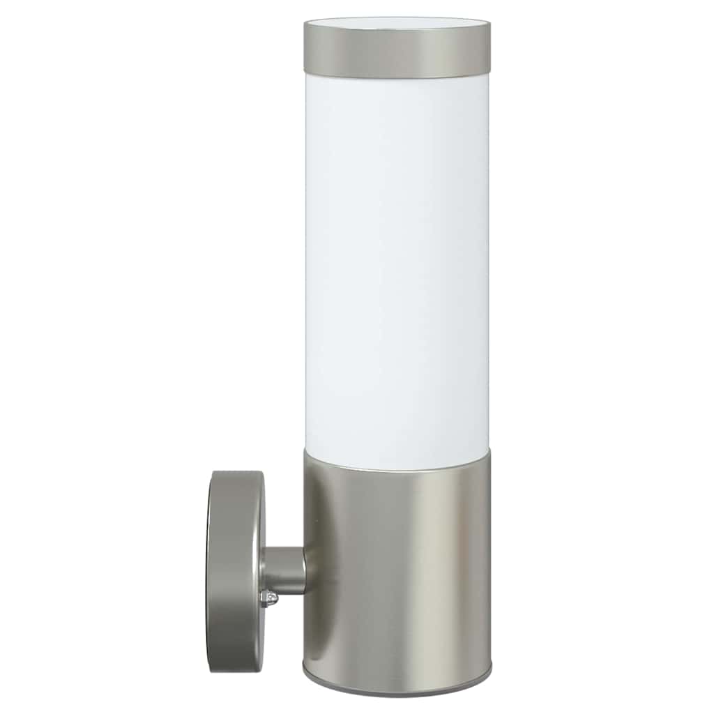 vidaXL Buitenwandlamp Zilver 12 x 8,5 x 27 cm RVS en plastic