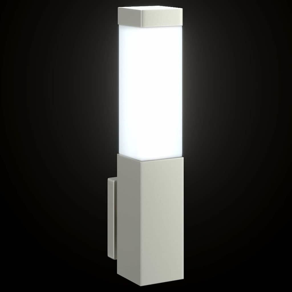 vidaXL Buitenwandlamp Zilver 10.5 x 6 x 33 cm RVS en plastic