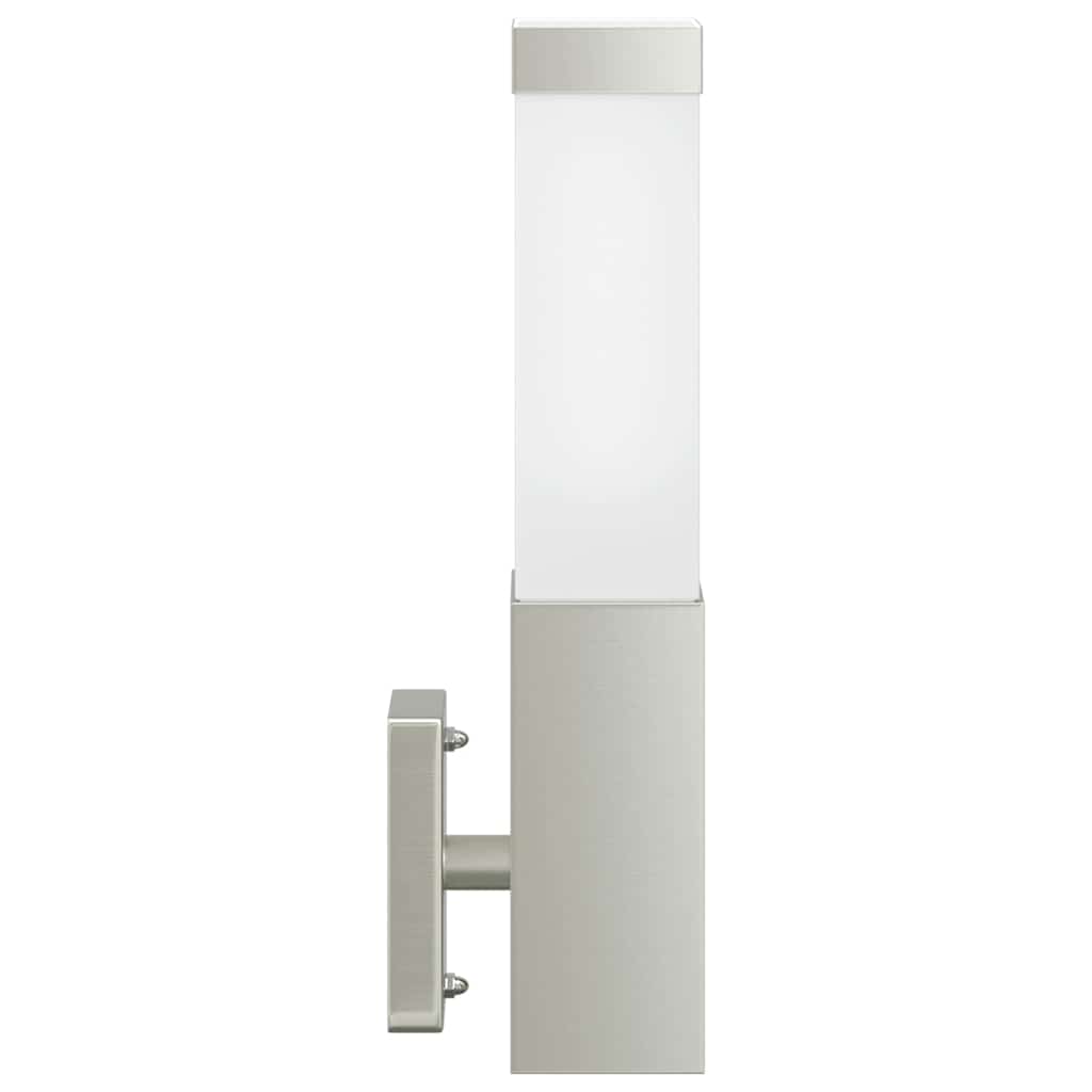 vidaXL Buitenwandlamp Zilver 10.5 x 6 x 33 cm RVS en plastic