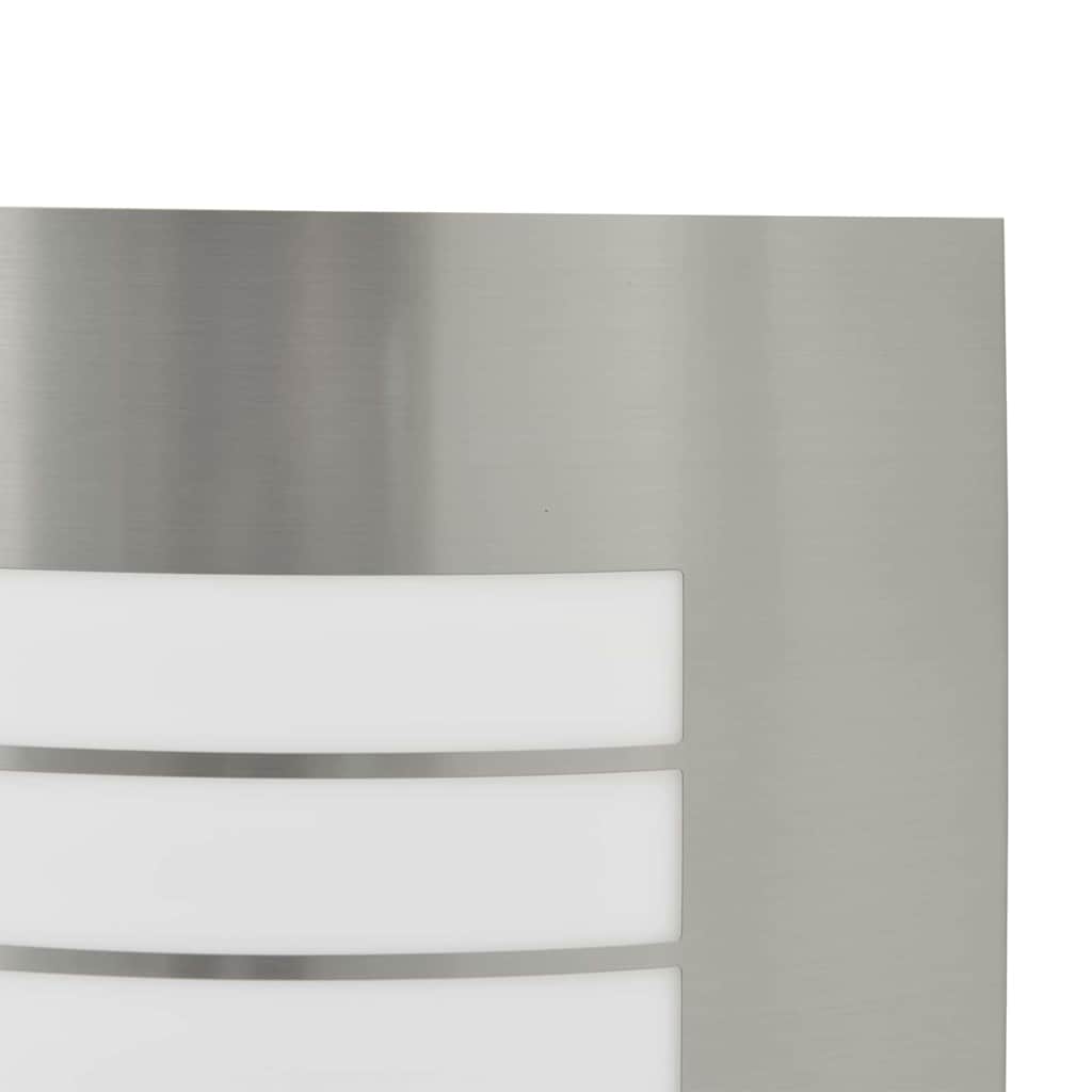 vidaXL Outdoor Wall Light Silver 23.5 x 9 x 26 cm Stainless Steel and Plastic