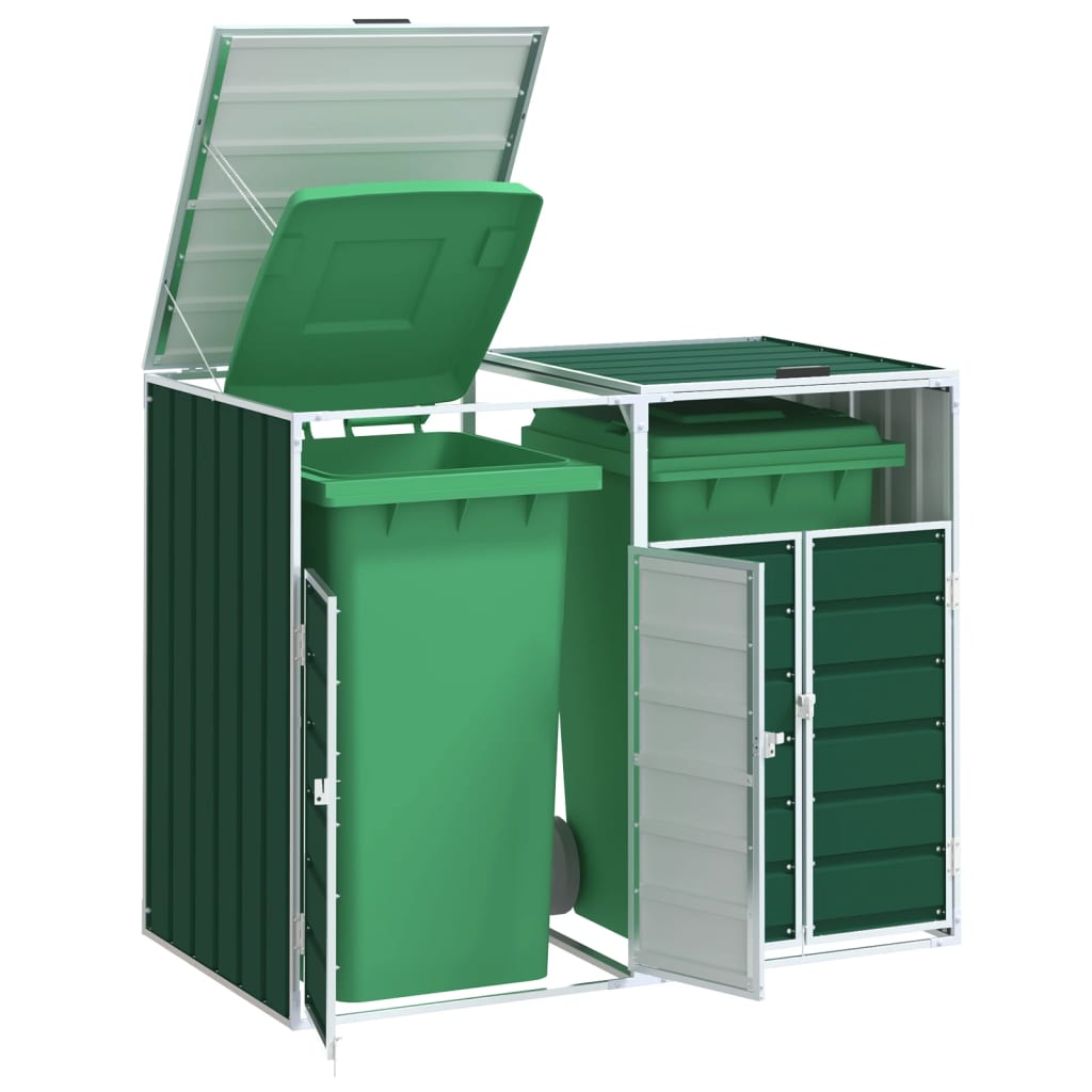 vidaXL Containerberging voor 1 container 72x81x115 cm staal groen