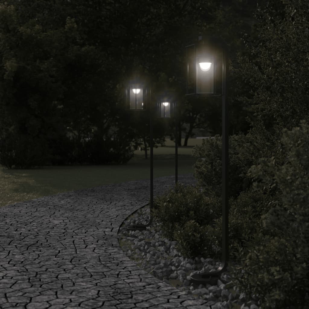 vidaXL Vloerlamp voor buiten 60 cm roestvrij staal zwart