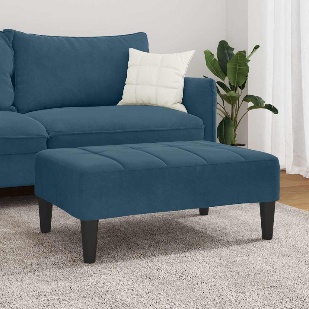vidaXL Voetenbank 77x55x31 cm fluweel blauw