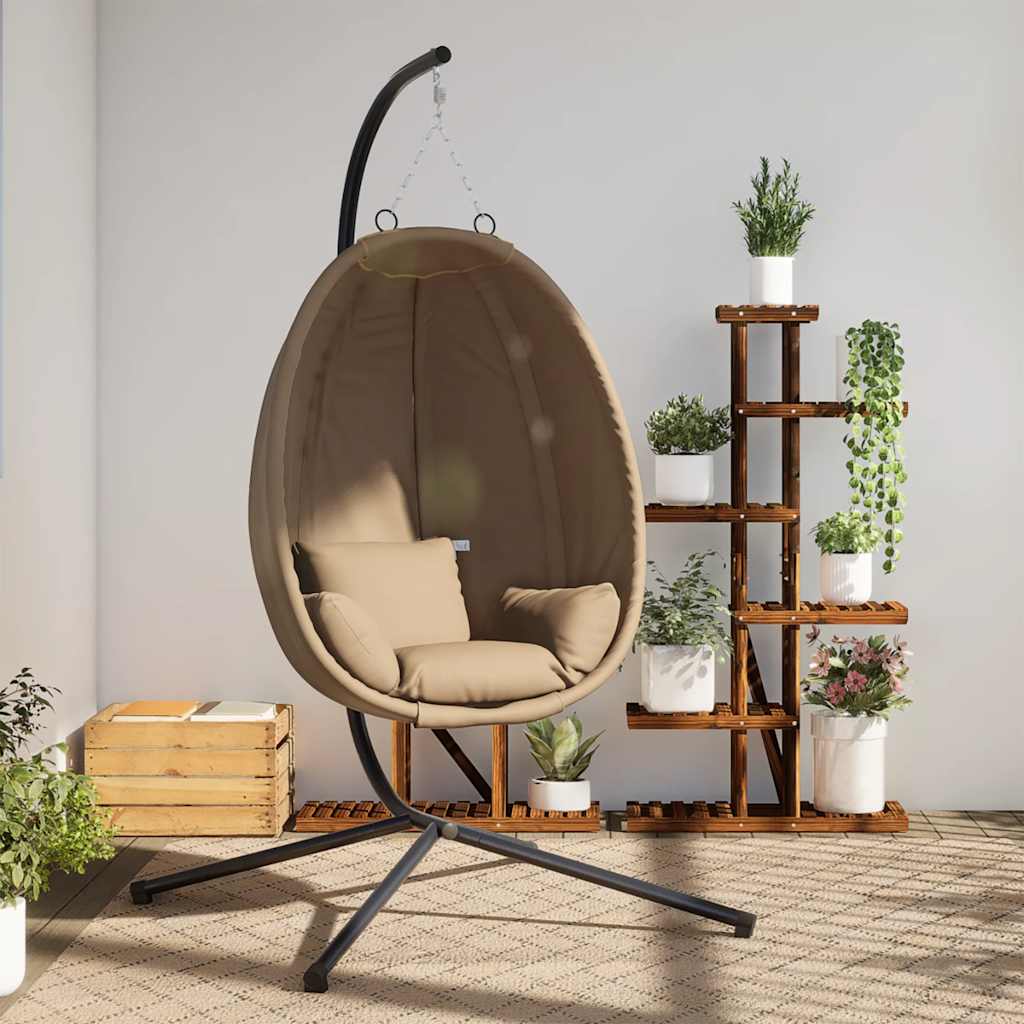 vidaXL Hangende Egg Chair met standaard antraciet stof en staal