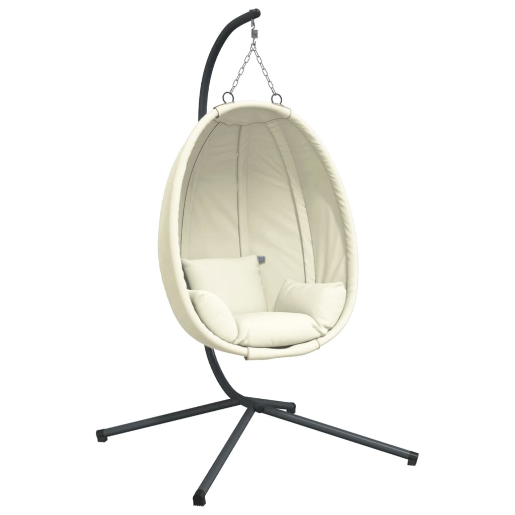 vidaXL Hangende Egg Chair met standaard antraciet stof en staal