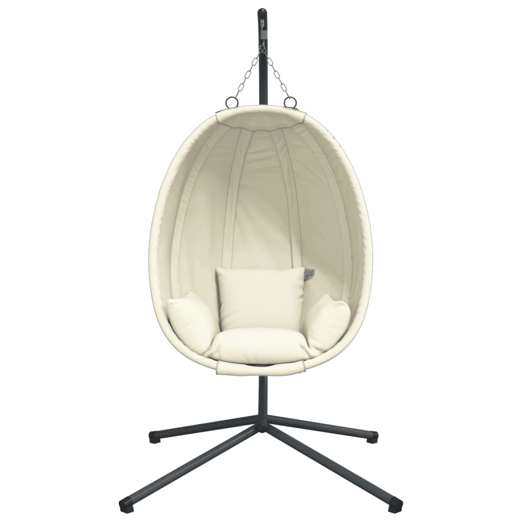 vidaXL Hangende Egg Chair met standaard antraciet stof en staal