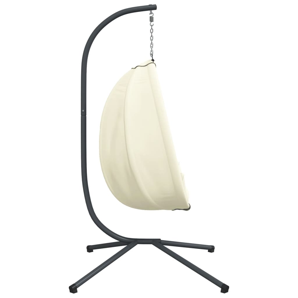 vidaXL Hangende Egg Chair met standaard antraciet stof en staal