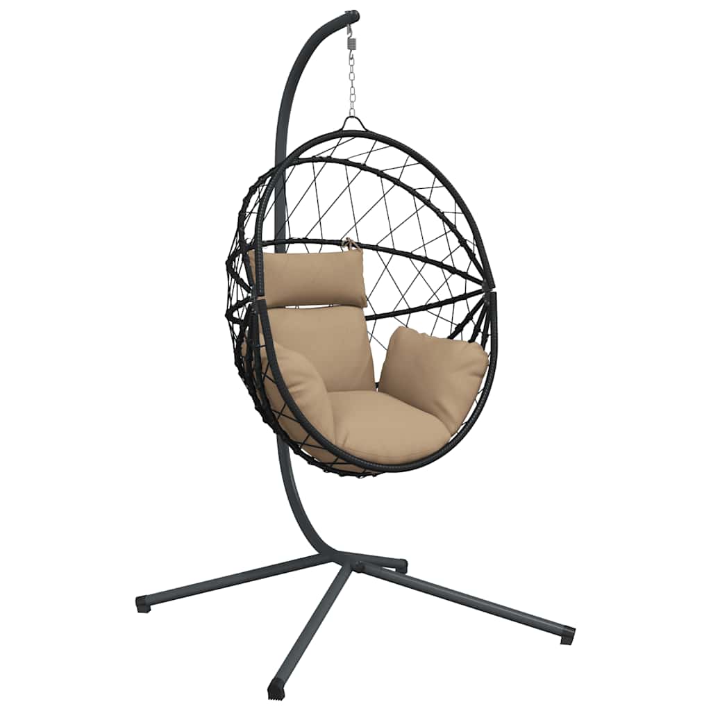 vidaXL Hanging Chair with Stand Rattan and Steel Anthracite