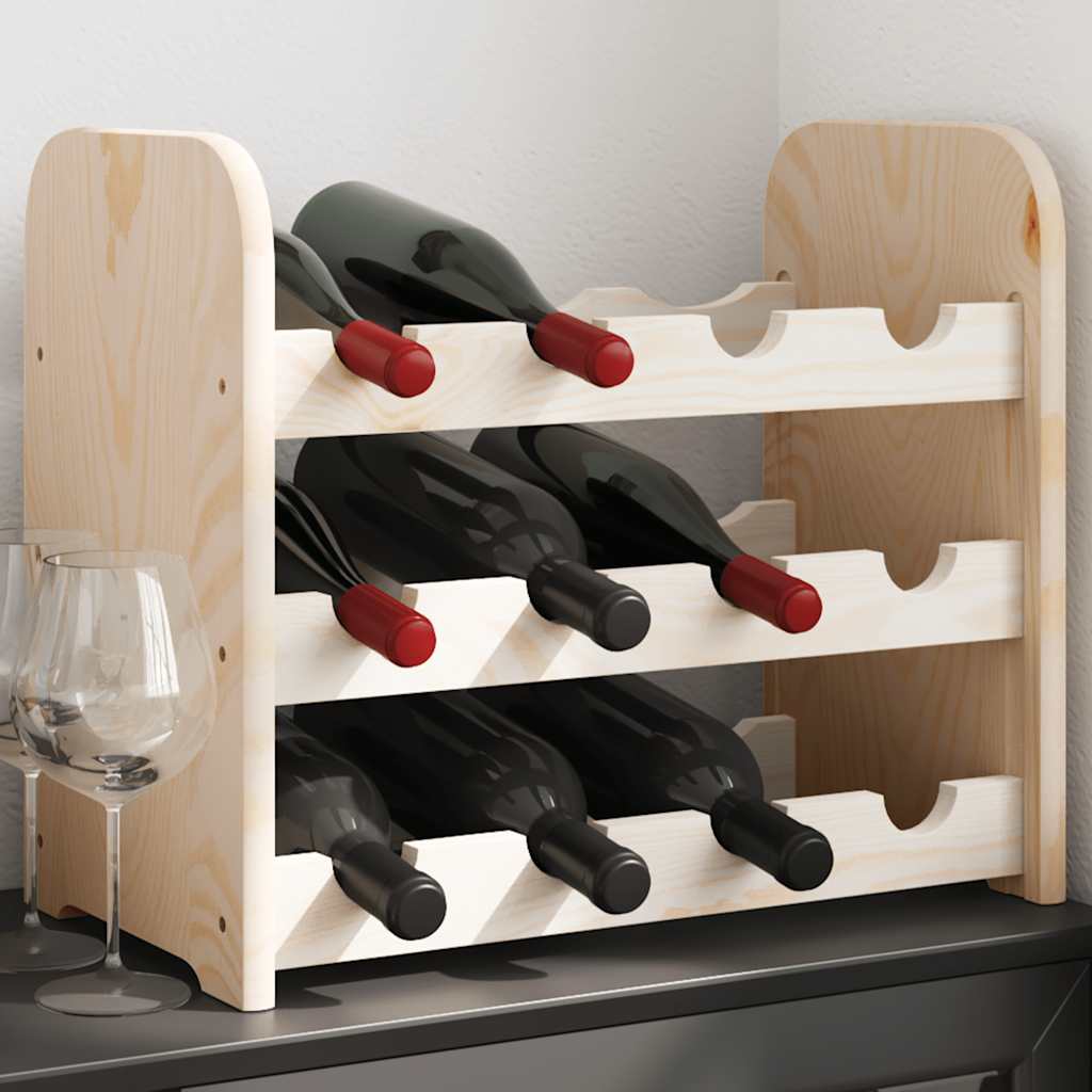 vidaXL Wijnrek 33x25x37 cm massief grenenhout