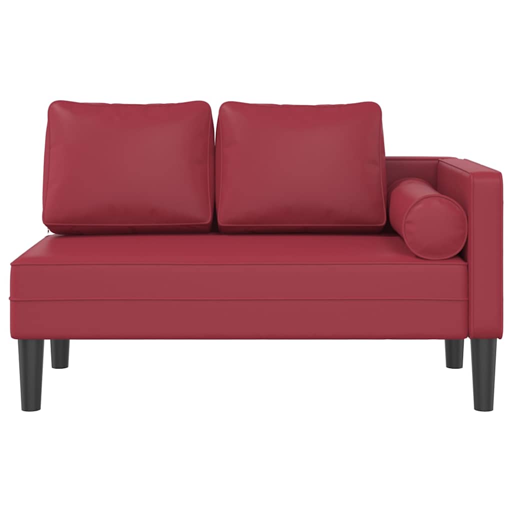 vidaXL Chaise longue met kussens kunstleer zwart