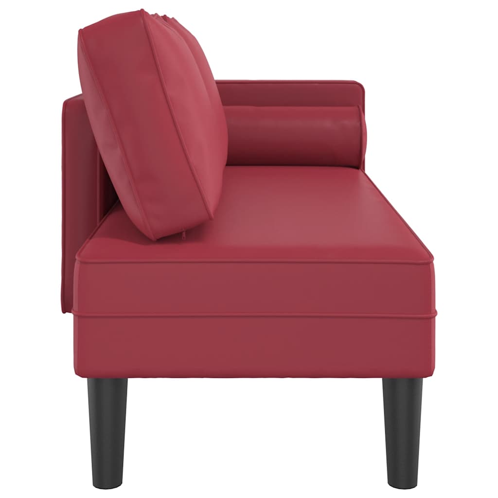vidaXL Chaise longue met kussens kunstleer zwart