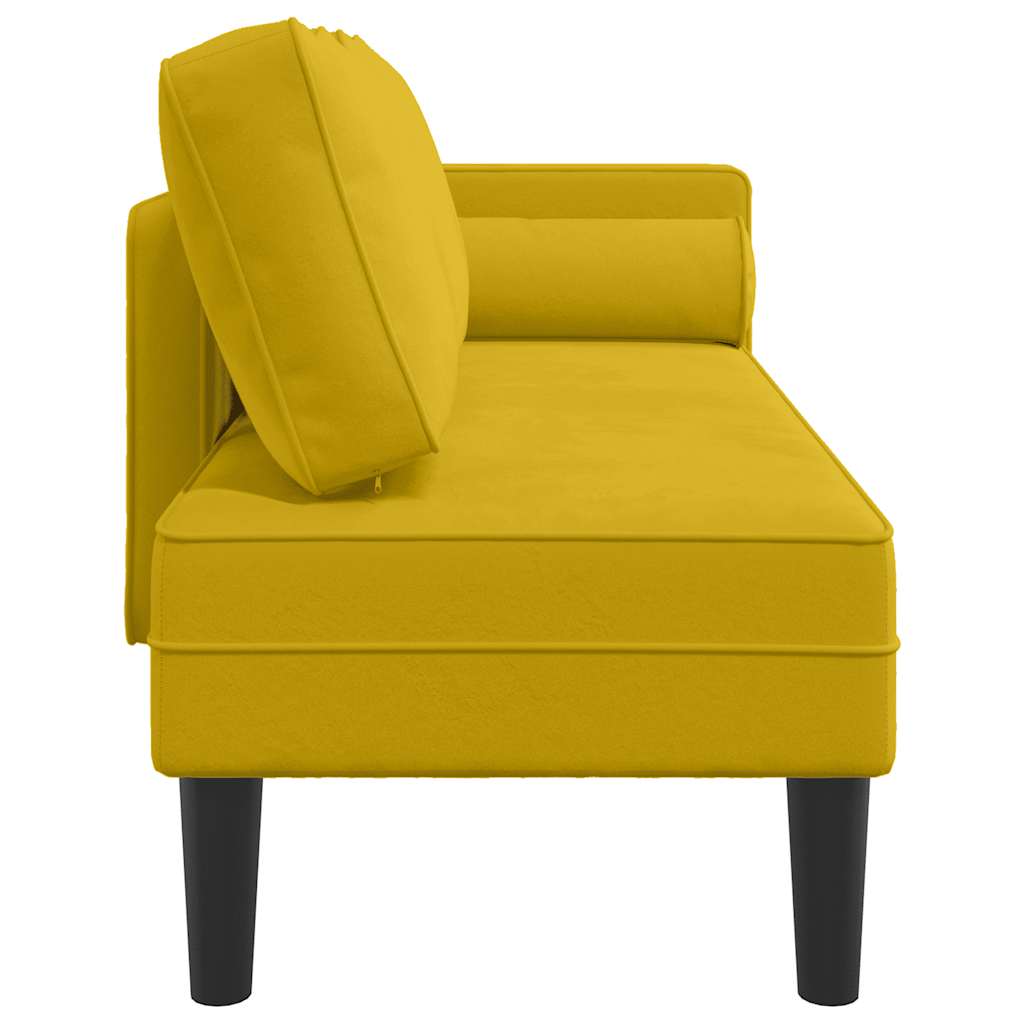 vidaXL Chaise longue met kussens fluweel blauw