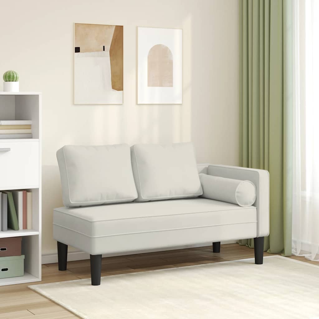 vidaXL Chaise longue met kussens fluweel blauw