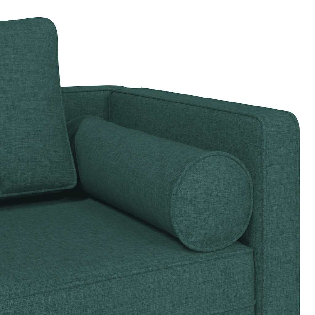 vidaXL Chaise longue met kussens stof lichtgrijs