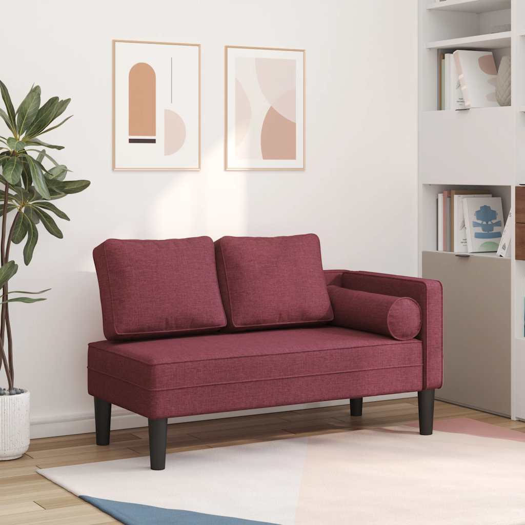 vidaXL Chaise longue met kussens stof lichtgrijs