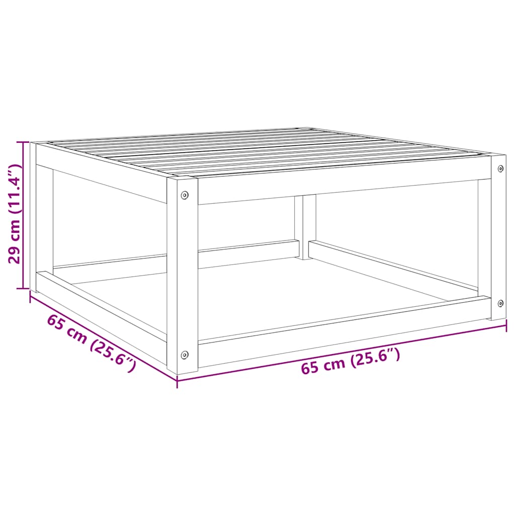 vidaXL Garden Table 65x65x29 cm Solid Acacia Wood