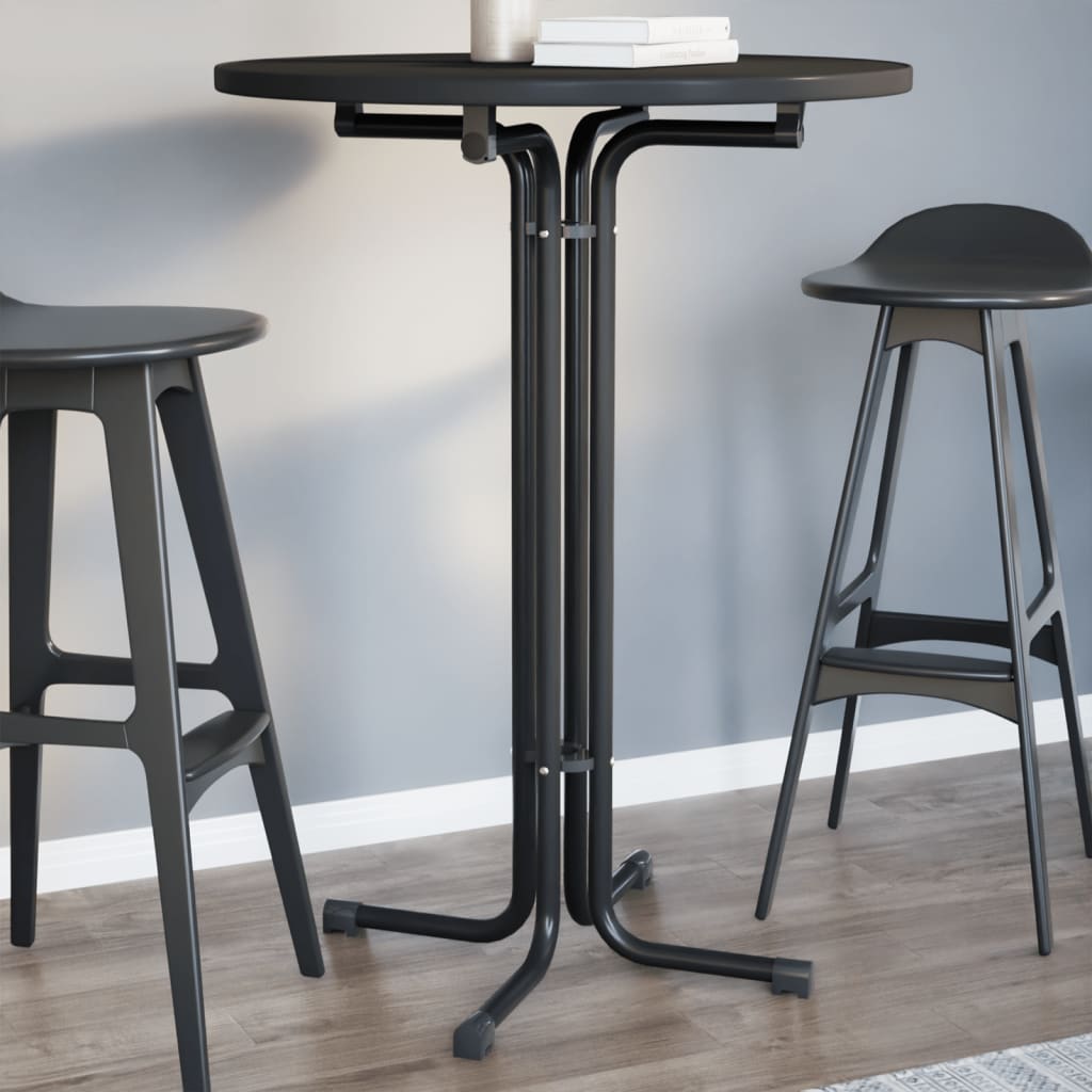 vidaXL Bartafel Ø 60x110 cm bewerkt hout en staal wit
