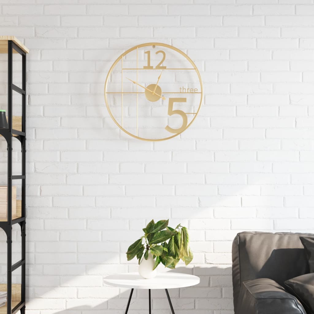 vidaXL Wandklok Ø50 cm ijzer zwart
