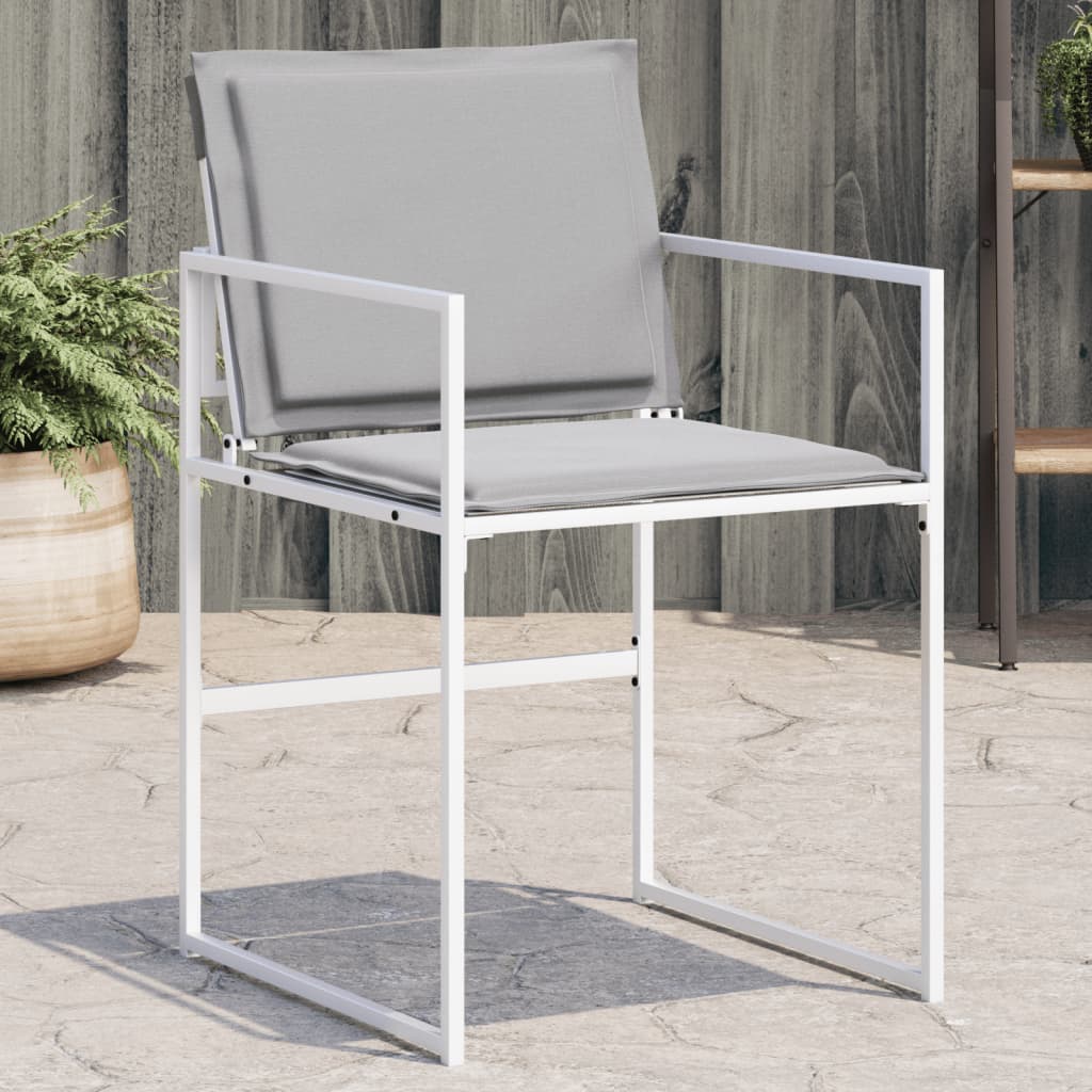 vidaXL Tuinstoelen 4 st met kussens staal en textileen zwart