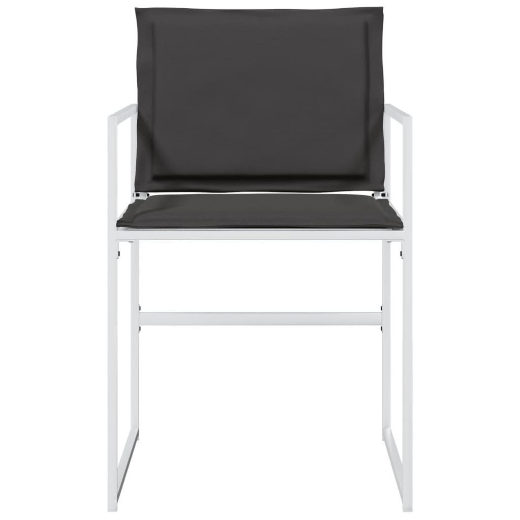 vidaXL Tuinstoelen 4 st met kussens staal en textileen zwart